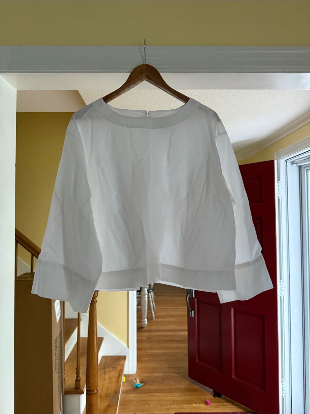 LOFT White Cropped Boxy Blouse